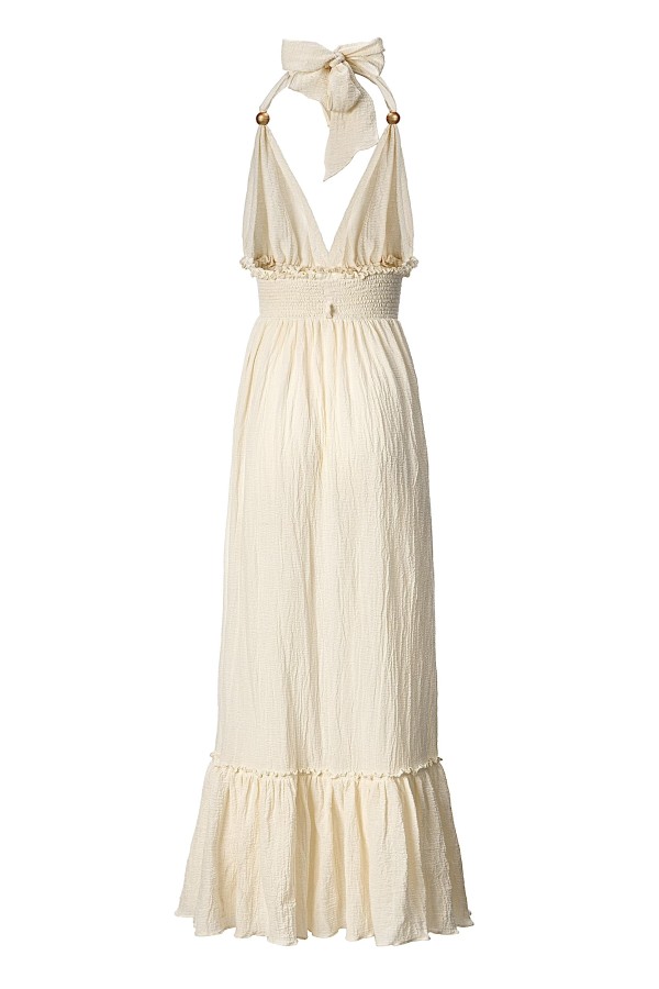 Halterneck Crepe Maxi Dress