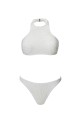 Halterneck Off White Top & Bikini Set