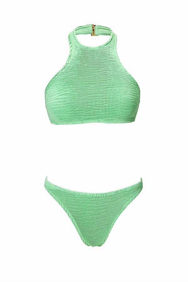 Halterneck  Mint Top & Bikini Set