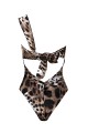 Gaia Leopard Print Bandeau Duble O-Ring One Piece