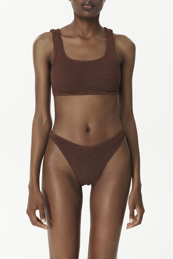 Scoop Brown Top & Bikini Set