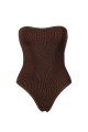 Strapless Brown One Piece