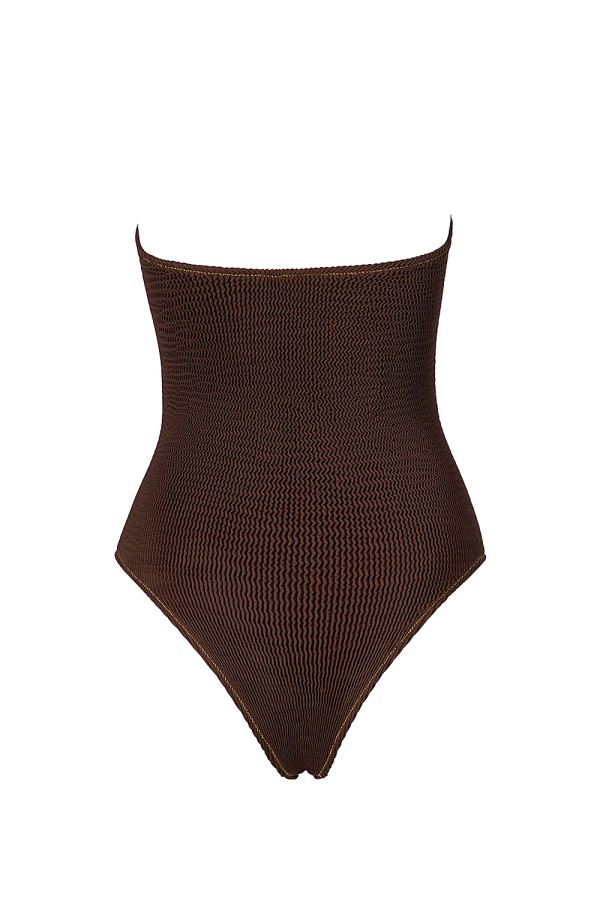 Strapless Brown One Piece