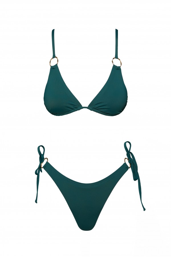 Rhea Petroleum Green Side-Ties Bikini
