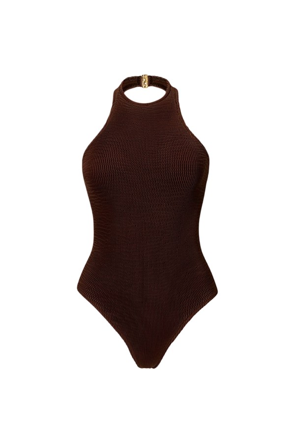 Halterneck  Brown One Piece