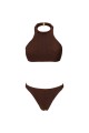 Halterneck Brown Top & Bikini Set Halterneck Brown Top & Bikini Set