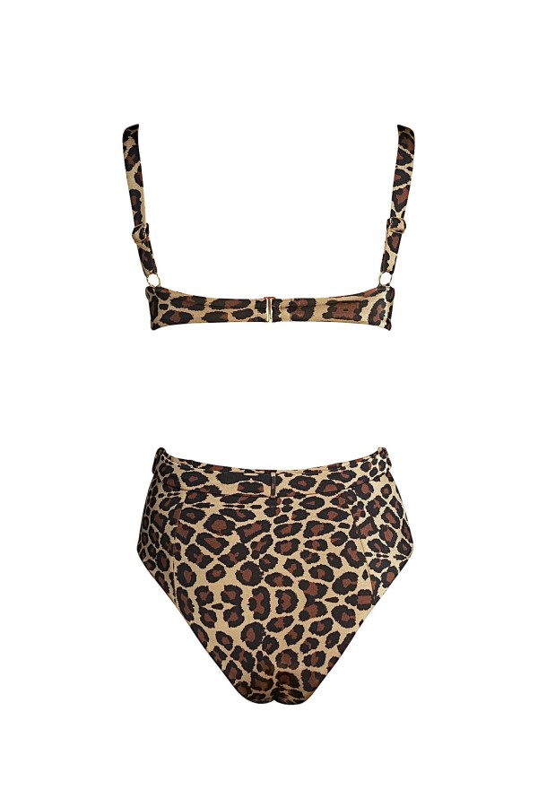 Thea Leopard Print Bikini Top