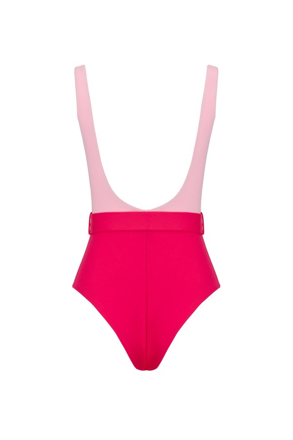 Costum De Baie Scarlet Pink Color-Block