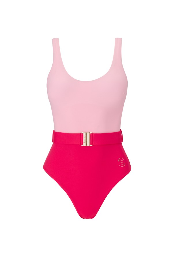 Costum De Baie Scarlet Pink Color-Block