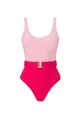 Scarlet Scoop Pink Color-Block One Piece